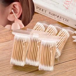 Cotton Swab 100pcs/bag Double Head Baby Cotton Swabs Women Makeup Disposable Cotton Dust-free Buds Nose Ears Cleaning Wood Baby Care ToolsL231116