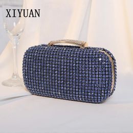 Evening Bags XIYUAN Lady Diamond Clutch Luxury Chain Shiny Shoulder Crossbody Bag Wedding Party Stones Purses 231115