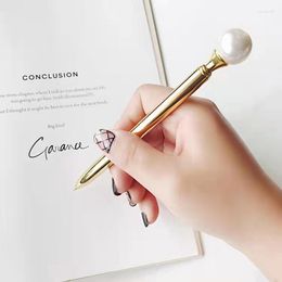 Piece Candy Colour INS Rotating Pearl Metal Ballpoint Pen Custom Logo School Office Supplies Stationery Gift