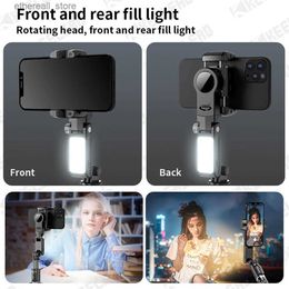 Stabilisers New Q18 Desktop Following The Shooting Mode Gimbal Stabiliser Selfie Stick Tripod with Fill Light for Iphone Android Smartphone Q231116