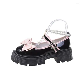 Dress Shoes 2023 Spring Autumn Women's Fashion Casual Solid Colour Lolita Small Leather Bow Mary Jane Platform Single Female