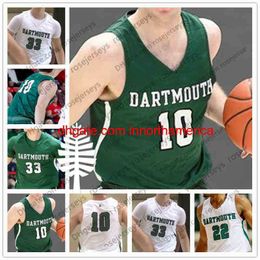 Green Cheap Custom Dartmouth Big College Basketball Any Name Number #10 James Foye 15 Brendan Barry 23 Chris Knight White NCAA 2019 Jerseys