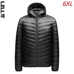 Men's Down Parkas Winter Men Hooded Casual Waterproof Windproof Duck Down Parkas Coats Mans Solid Outwear Puffer Parkas Male Jackets Plus Size 6XL J231116