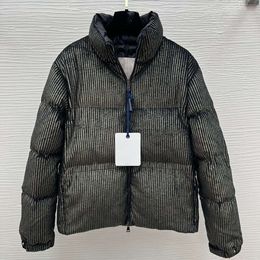 y2k fall and winter white goose down corduroy stand-up collar short Women's jacket2023 cold protection and warmth Women's coat