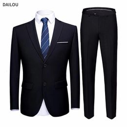 Men's Suits Blazers Men Wedding 2 Suit Business 3 Pieces Set Elegant Luxury Full Jacket Vest Pants Design Latest 2023 Slim Fit Coat Trousers 231116