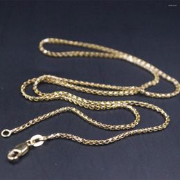 Chains Pure Au750 18K Yellow Gold Chain 2.8mm Round Wheat Link Necklace 7.6-7.8g 22inch