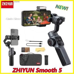 Stabilisers Zhiyun Smooth 5 3-Axis Gimbal Stabiliser Foldable Selfie Stick With Fast Charging APP Control for iPhone 13 PRO/Samsung/ Q231116