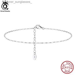 Anklets ORSA JEWELS 925 Sterling Silver Fashion Mariner Link Chain Anklet 14K Gold Women Foot Bracelet Ankle Strs Jewelry Gift SA24L231116