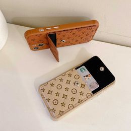 Fashion Wallet Phone Case für iPhone 14 15 13 Pro max 11 12 mini 7 8 plus x xs xr Designer Luxury Letter PU Card Pack Weiche Hüllen