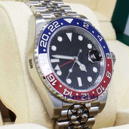 Rolaxs Men Watch Gmt Work 126710 Blro Steel Jubilee Pepsi Red Blue 40mm Box Mechanical (automatic) Mens Watches No