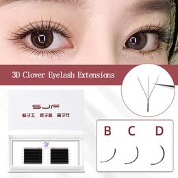 False Eyelashes 0.05mm 3D Clover Eyelash Extensions Soft Thick B/C/D Curl Automatic Flowering W Shape Bloom Premade Fans Speed Full Dense