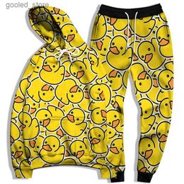 Men's Tracksuits RUBBER DUCK META Mens Sets Animals 3d Printed Hoodie and Joggers Activewear Sets Unisex Long Sleeve Tracksuits Plus Size S-6XL Q231117