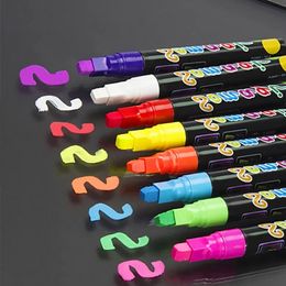 Highlighters 8 Pcs Markers Set Liquid Chalk Marker Pens Erasable Multi Coloured Highlighters LED Writing Board Glass Window Art Marker Pens 231116