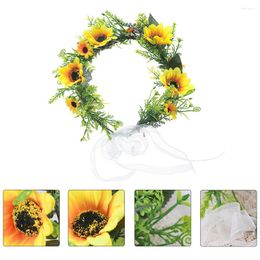 Decorative Flowers Sunflower Hair Band Po Garland Bridal Wreath Accessories Women Wedding Clothing Flower Crowns