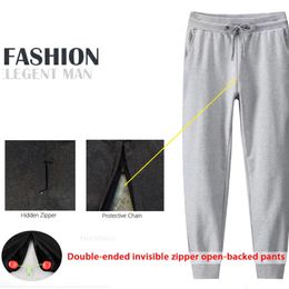 Men's Pants Spring and Winter Pure Cotton Sports Luxury Casual Outdoor Open Crotch Invisible Zipper Sex Men Fashion Street 231116