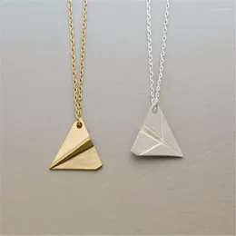 Pendant Necklaces Paper Aeroplane Necklace Trendy Fashion Christmas Gift For Friend