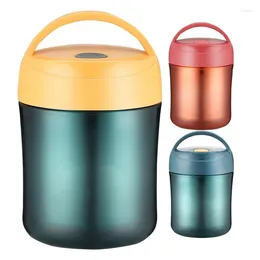 Water Bottles Stainless Steel Thermal Cups With Handle & Spoon Large Capacity Bottle For Warm Cold Drinks