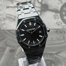 AP Swiss Luxury Watch Royal Oak Series Black Ceramic Material 34mm Diameter Automatic Mechanical Movement Women's Watch 77350ce