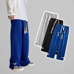 Men's Pants Spring Men Sports Jogger Trousers Casual Loose Straight Jacquard Elastic Waist Sweatpants Fashion Streetwear