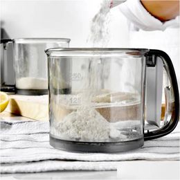 Fruit Vegetable Tools 1Pcs Flour Sifter Semi Matic Handheld Plastic Powder Kitchen Gadget Philtre Professional Sifters 231101 Drop Dhbzb