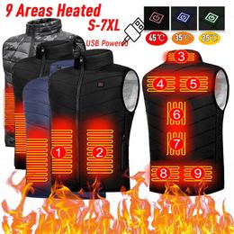 Outdoor Jackets Hoodies Electric heating zone 9 tank top sports jacket thermal coating graphene thermal coating USB heating jacket 231116