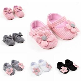 First Walkers Soft Born 0-18 Months Baby Girl Shoes Toddler Woolen Yarn Walking Princess Bowknot Flower