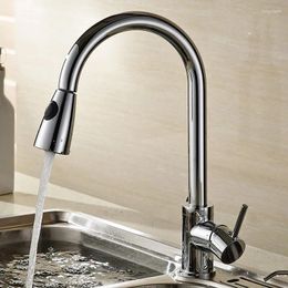 Kitchen Faucets BAKALA Pull Out Chrome Faucet Sink Mixer Tap Swivel Spout Copper LH-8105C