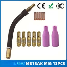 13PCS MB15AK Mig Two Welding Gun Accessories MB15 Conductive Contact Protection Nozzle