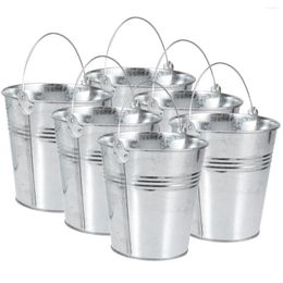 Gift Wrap 6 Pcs Children Gifts Mini Tin Buckets Desktop Stand Miniature Metal Bucket Galvanised Planter Small Pails Jug