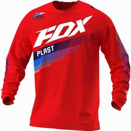 2023Men's T-Shirts 2023 New Men's Downhill Jersey FOX Plast Mountain Bike MTB Shirts Offroad DH Motorcycle Jersey Motocross Sportwear Clothing Bike Y99