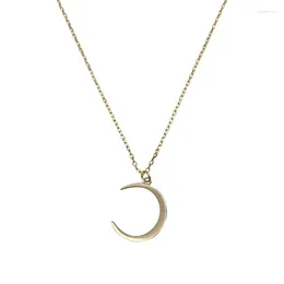 Pendant Necklaces Fashion Sweet Moon Gold Silver Plated Jewelry Horn Temperament Crescent Clavicle Chain Talisman For Women