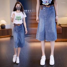 Women's Jeans Denim Skirt Half Body Thin Pants Summer Capris 2023 High Waist Loose Wide Leg