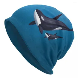 Berets Men Women Winter Warm Beanies Watercolour Killer Whale Casual Soft Knitting Hat