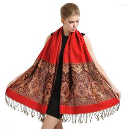 Scarves Brand Designer Ethical Style Women Scarf Autumn Winter Warm Printing For Lady Shawls And Wraps Fringe Long Bandana