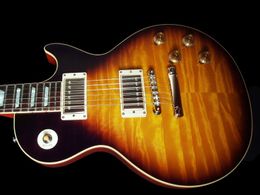 Standard Electric Guitar Vintage Sunburst Color Mahogany Body Rosewood Fingerboard Tiger Maple Top Chrome Hardware 258