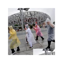 Raincoats One-Time Raincoat Disposable Pe Raincoats Poncho Rainwear Travel Rain Coat Wear Gifts One Time Mixed Colors Drop Delivery Ho Dhqvh