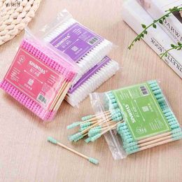 Cotton Swab 100pcs/ Pack Double Head Cotton Swab Women Makeup Cotton Buds Tip For Medical Wood Sticks Nose Ears Cleaning Health Care ToolsL231116