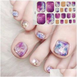 Stickers & Decals 22Tips/Sheet Toenail Sticker Fl Er Waterproof Non-Toxic Foot Tablets Nail Stickers Diy Art Tool Artstickers Decals D Dhmev