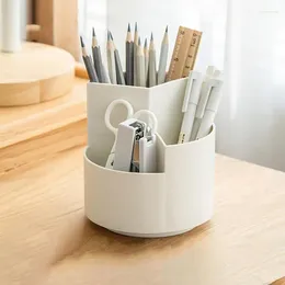 Storage Boxes Desktop Cosmetic Organizers Multifunctional 360 Rotatable Desk Organizer With 3 Slots School Office Pen Stationery