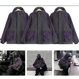 Men's Jackets Heavy High Street Function Wind Splicing Color Hook And Loop Fastener Windproof Hooded Jacket Stormtrooper Men