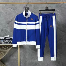 24SS designer mens tracksuits embroidery letter print zipper Windbreaker tracksuit luxury sport suit man stripe sportsuit blue sport suits
