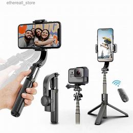 Stabilisers Handheld Gimbal Smartphone Bluetooth Handheld Stabiliser Tripod Selfie Stick Folding Gimbal for Gopro Camera Phone Youtube Vlog Q231116