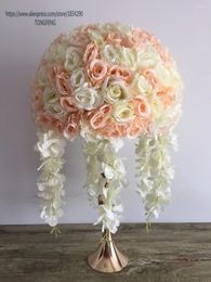 Decorative Flowers Wedding Table Centrepiece Decoration Flower Road Lead Ball Wall Backdrop 40cm 5pcs/lot TONGFENG