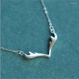 Pendant Necklaces Deer Antlers & Pendants For Women Christmas Vintage Silver Plated Jewellery Collier N050