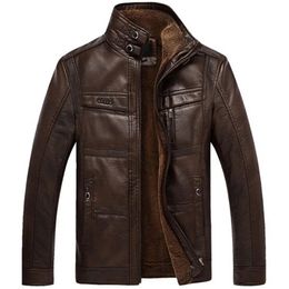 Mens Jackets Leather Jacket Men Coats Brand High Quality PU Outerwear Business Winter Faux Fur Male Fleece 231115