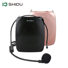 Microphones SHIDU S258 Portable Voice Amplifier 10W Wired Microphone Mini Audio Speaker Natural Stereo Sound Loudspeaker For Teachers Speech 231116