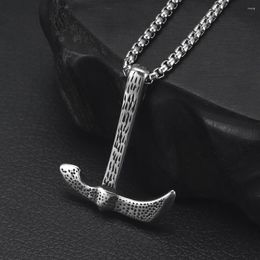 Pendant Necklaces 316L Stainless Steel Viking Axe Necklace Jewelry Men's Long Chain Vintage Jewellery Gift