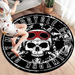 Carpet Skull Round Rug Carpets for Living Room Chair Decoration Sofa Skull Carpet Soft Non-slip Floor Mat home 231116