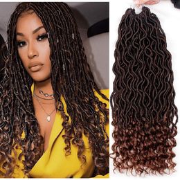 Goddess Locs Crochet Hair With Curly Ends Faux Locs Crochet Braids Synthetic Wavy Dreadlocks Locs Crochet Braiding Hair