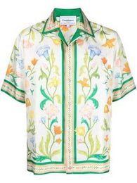 23ss Casablanca Floral Print Shirt Loose Men and Women Fashion Short Sleeve Shirts Designer Casablanc Polos